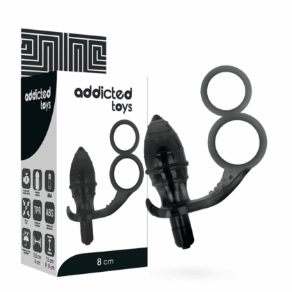 Addicted Toys - Plug Anal Com Anel Duplo Preto