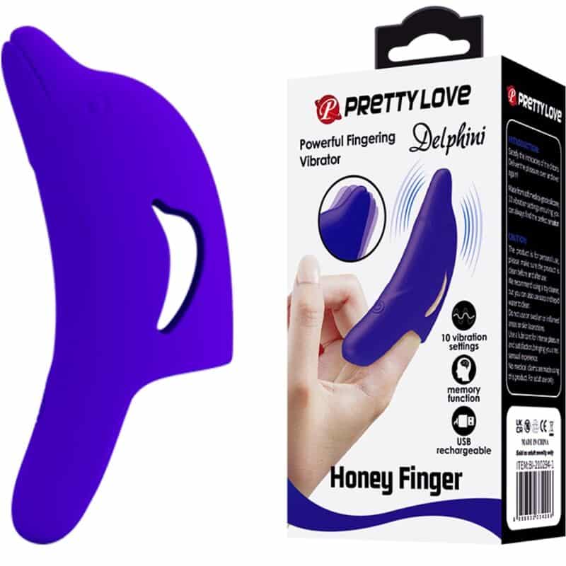 Pretty Love - Delphini Poderoso Estimulador De Dedo Azul Escuro