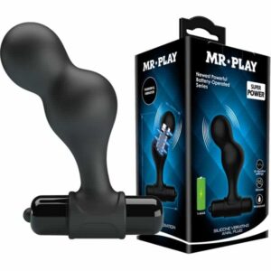 Mr Play - Plug Anal Vibrador De Silicone Preto