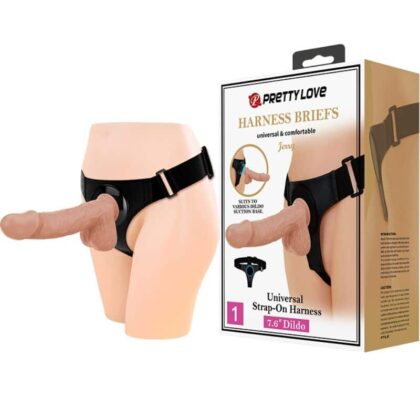 Pretty Love - Arnês Cuecas Arnês Universal Com Dildo Jerry 21.8 Cm Natural