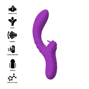 Intense - Vibrador Flexível Harry Com Língua Roxa