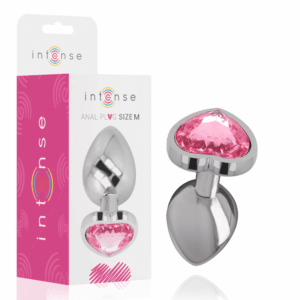 Intense - Plug Anal De Alumínio Metal Corao Rosa Tamanho M