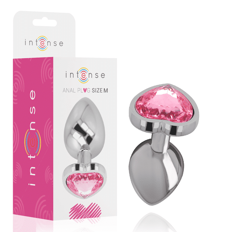 Intense - Plug Anal De Alumínio Metal Corao Rosa Tamanho M