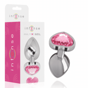 Intense - Plug Anal De Alumínio Metal Corao Rosa Tamanho L
