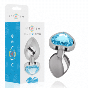 Intense - Plug Anal De Alumínio Metal Corao Azul Tamanho M
