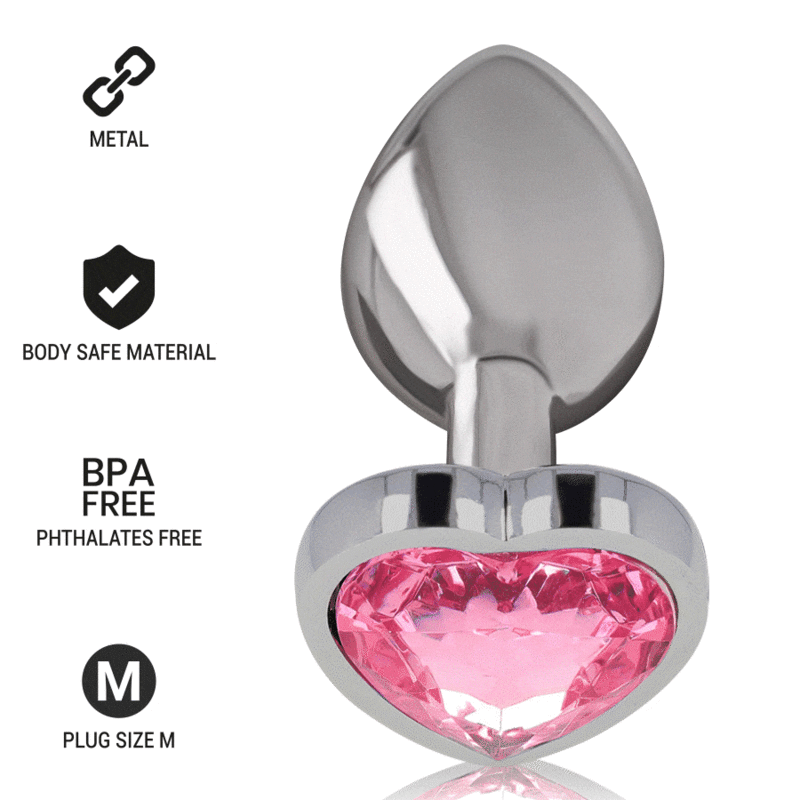 Intense - Plug Anal De Alumínio Metal Corao Rosa Tamanho M - Image 7