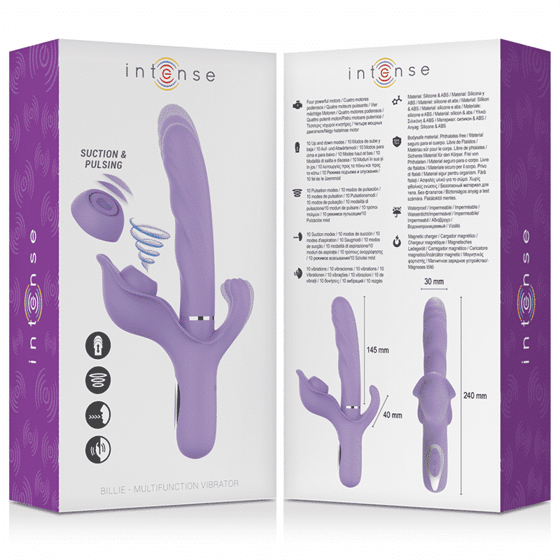 Intenso - Billie Multifunção Vibrador Recarregável Sucção E Pulsação Roxo - Image 6
