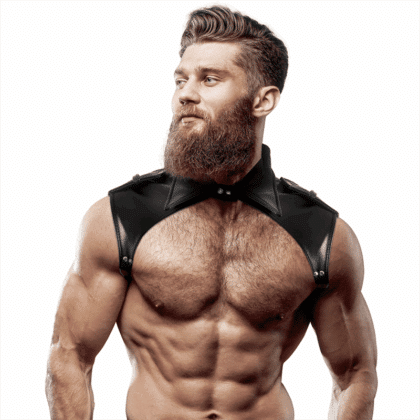 Fetish Submissive Attitude - Arnês De Pescoo De Couro Eco Ajustvel Brigada Masculina