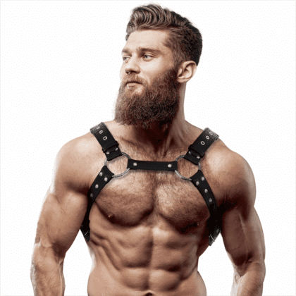 Fetish Submissive Attitude - Arnês De Peito De Couro Eco Masculino Com Pregos