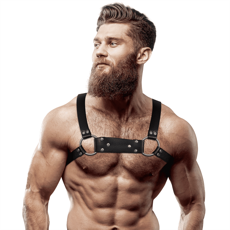 Fetish Submissive Attitude - Arnês De Peito Bulldog De Couro Eco Masculino Tamanho M/L