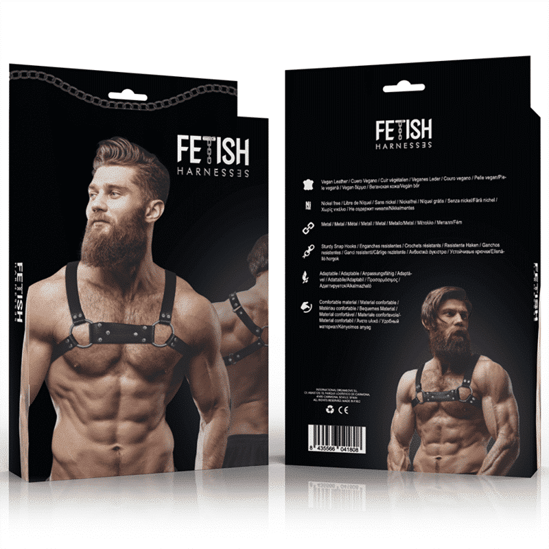 Fetish Submissive Attitude - Arnês De Peito Bulldog De Couro Eco Masculino Tamanho M/L - Image 4