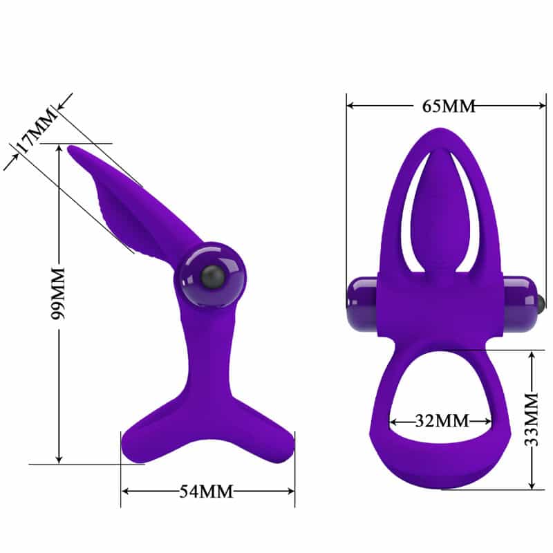 Pretty Love - Anel Vibrador 10 Vibraões Lila Silicone - Image 6