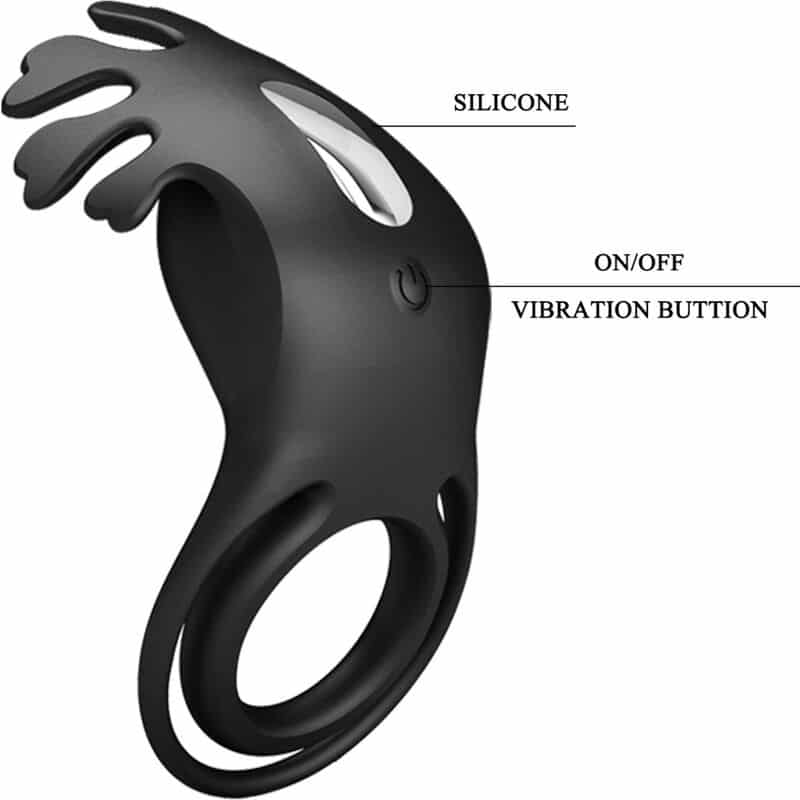 Pretty Love - Anel Vibrador Ruben 7 Vibraões Silicone Preto - Image 7