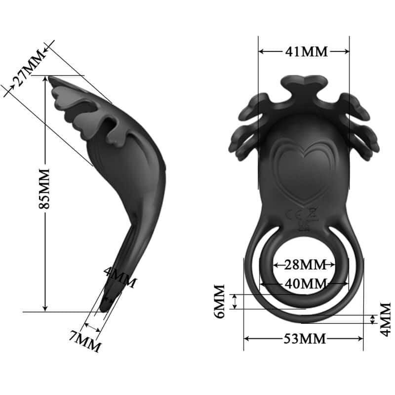 Pretty Love - Anel Vibrador Ruben 7 Vibraões Silicone Preto - Image 6