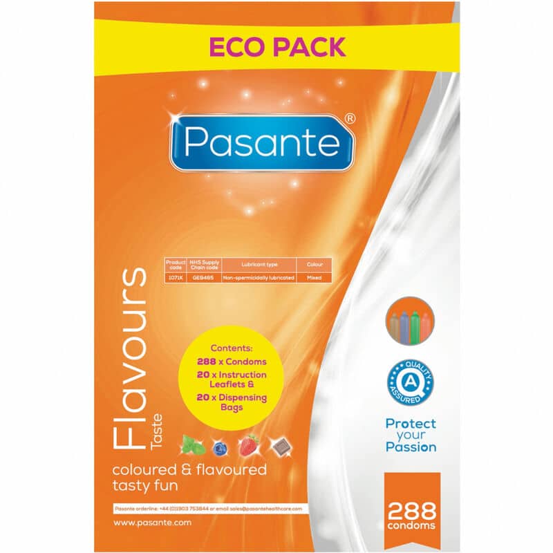 Pasante - Saco De Sabores Eco Pack Preservativos 288 Unidades
