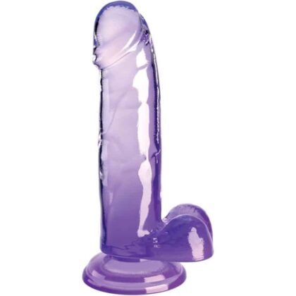 King Cock - Clear Pênis Realístico Com Bolas 15.2 Cm Roxo