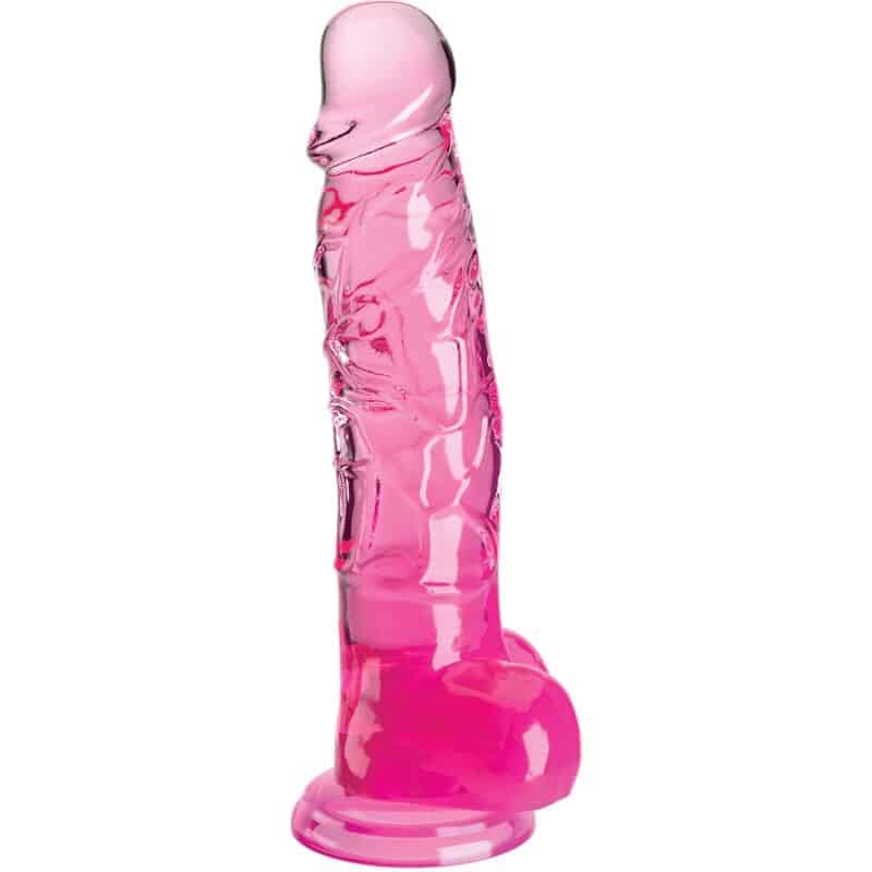 King Cock - Clear Pênis Realístico Com Bolas 16.5 Cm Rosa