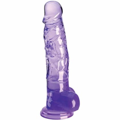 King Cock - Clear Pênis Realístico Com Bolas 16.5 Cm Roxo