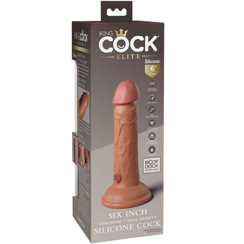 King Cock - Elite Vibrador Realístico E Silicone 15.2 Cm Caramelo - Image 5