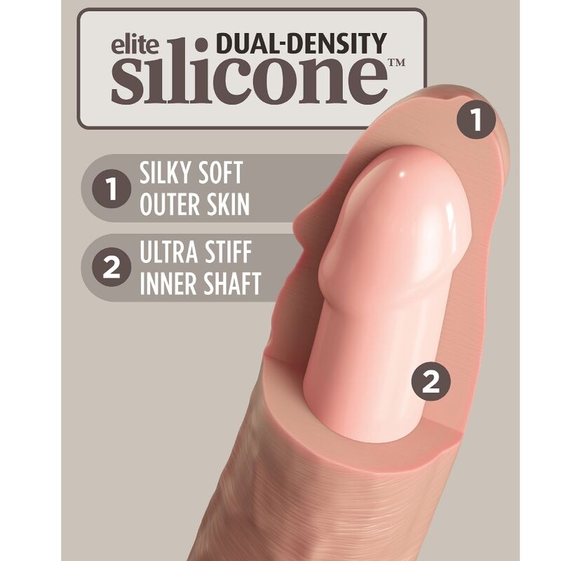 King Cock - Elite Vibrador Dildo Realístico E Controle Remoto De Silicone 17.8 Cm - Image 4