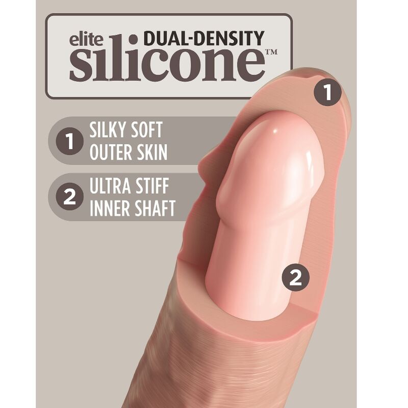 King Cock - Elite Vibrador Dildo Realístico E Controle Remoto De Silicone 23 Cm - Image 6