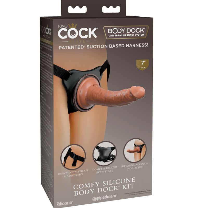 King Cock - Elite Arnês Ajustvel Confortvel Com Dildo 17.8 Cm - Image 11