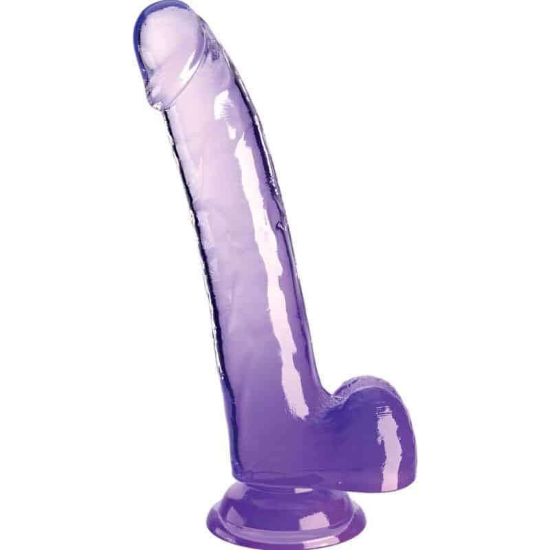 King Cock - Clear Dildo Com Testículos 20.3 Cm Roxo