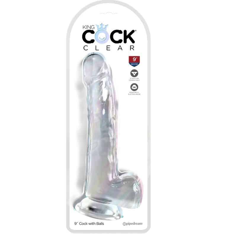 King Cock - Clear Dildo Com Testículos 20.3 Cm Transparente - Image 2