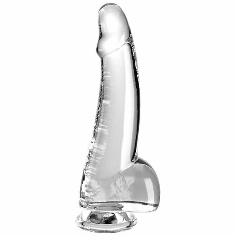 King Cock - Clear Dildo Com Testículos 15.2 Cm Transparente