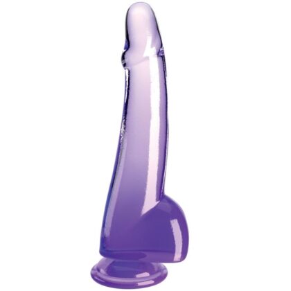 King Cock - Clear Dildo Com Testículos 19 Cm Roxo