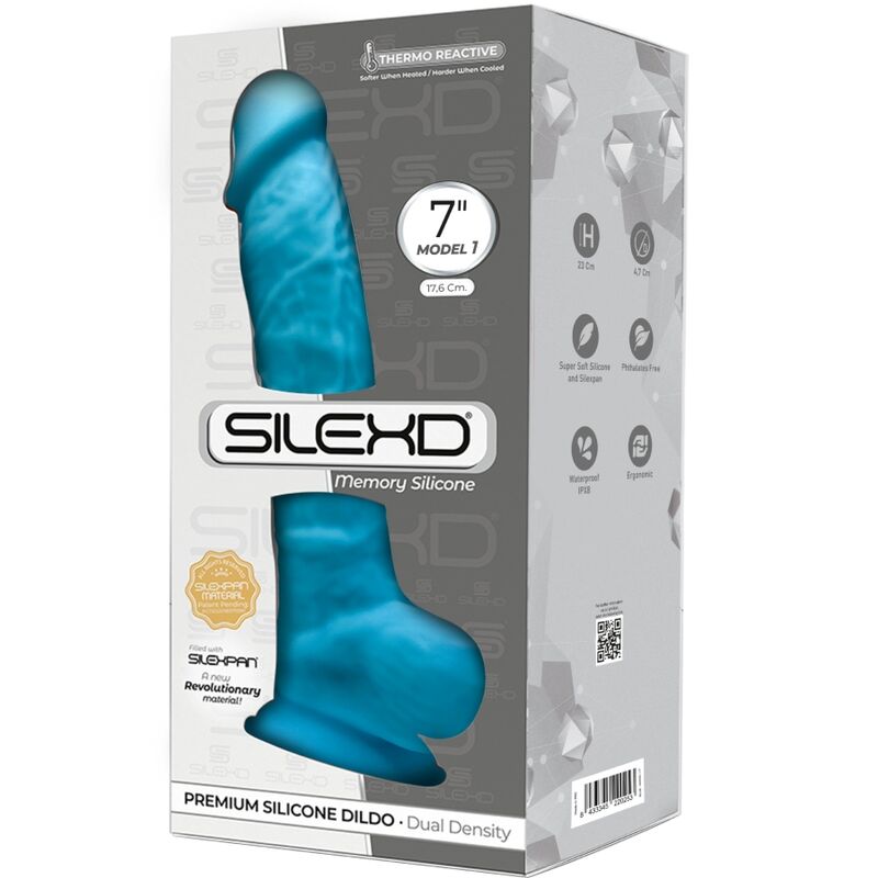 Silexd - Modelo 1 Pênis Realístico Premium Silexpan Silicone Azul 17.5 Cm - Image 2