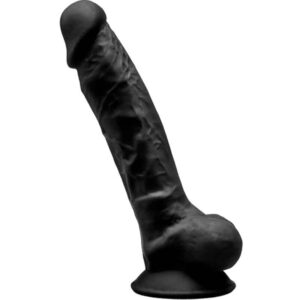 Silexd - Modelo 1 Pênis Realístico Premium Silexpan Silicone Preto 17.5 Cm