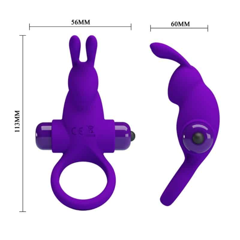 Pretty Love - Anel Vibrador I Coelho Para Pênis Roxo - Image 6