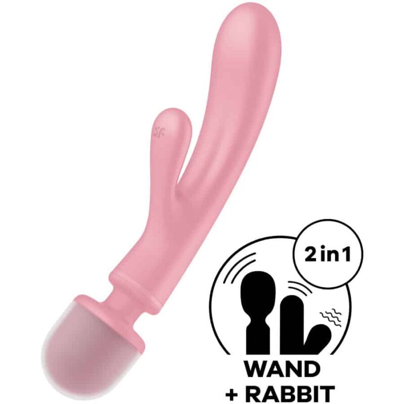 Satisfyer - Triple Lover Rabbit Vibrador Massager Rosa - Image 6