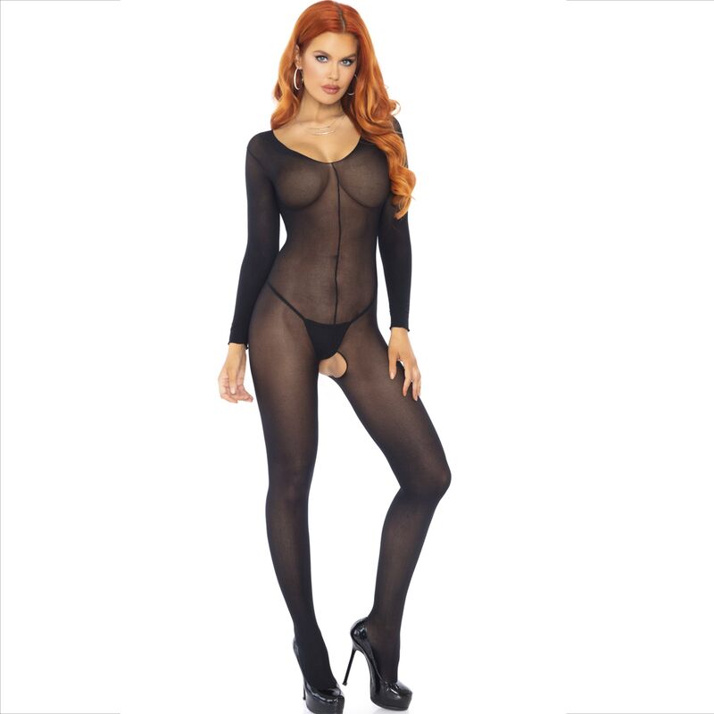 Leg Avenue - Bodystocking Manga Comprida Preto - Image 2