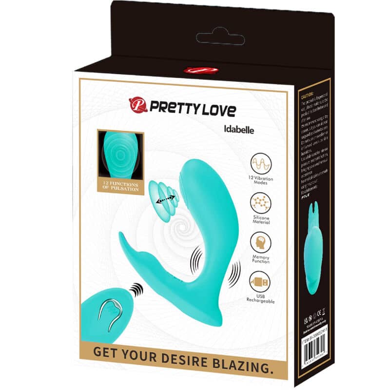 Pretty Love - Controle Remoto De Vibração E Pulsação Idabelle Azul - Image 7