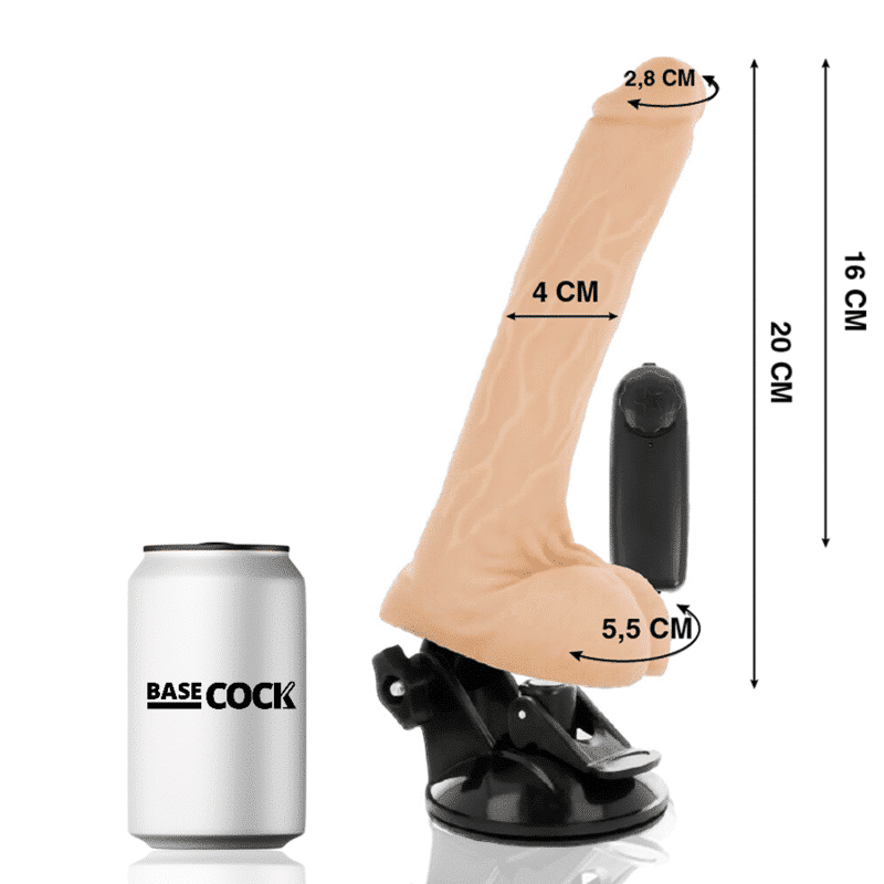 Basecock - Vibrador De Controle Remoto Natural Realista Com Testículos 20 Cm - Image 2