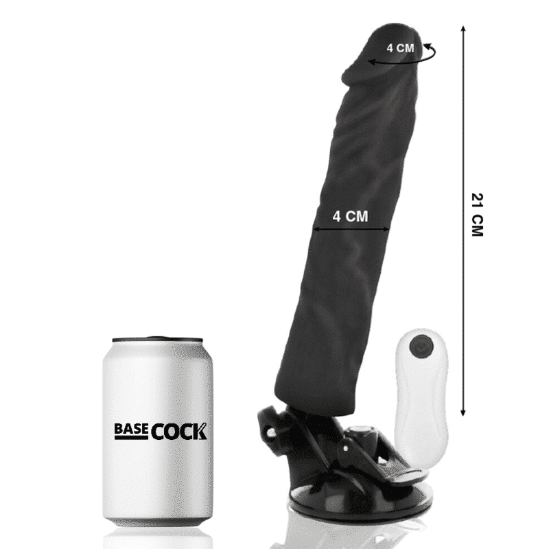 Basecock - Vibrador Realístico Controle Remoto Preto 21 Cm - Image 2