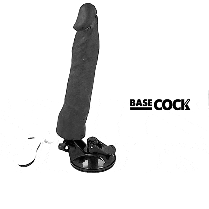 Basecock - Vibrador Realístico Controle Remoto Preto 21 Cm