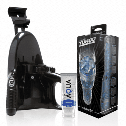 Fleshlight - Turbo Thrust Blue Ice + Lançamento Universal + Lubrificante De Qualidade Aqua 50 Ml