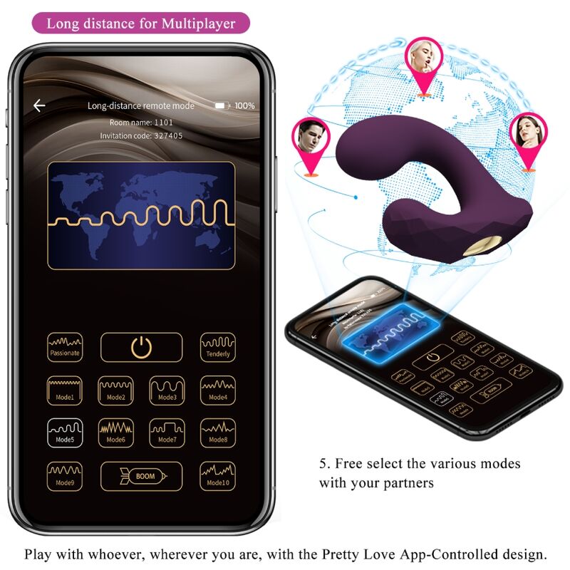 Pretty Love - Controle Remoto Billy Vibration Roxo - Aplicativo Grátis - Image 11