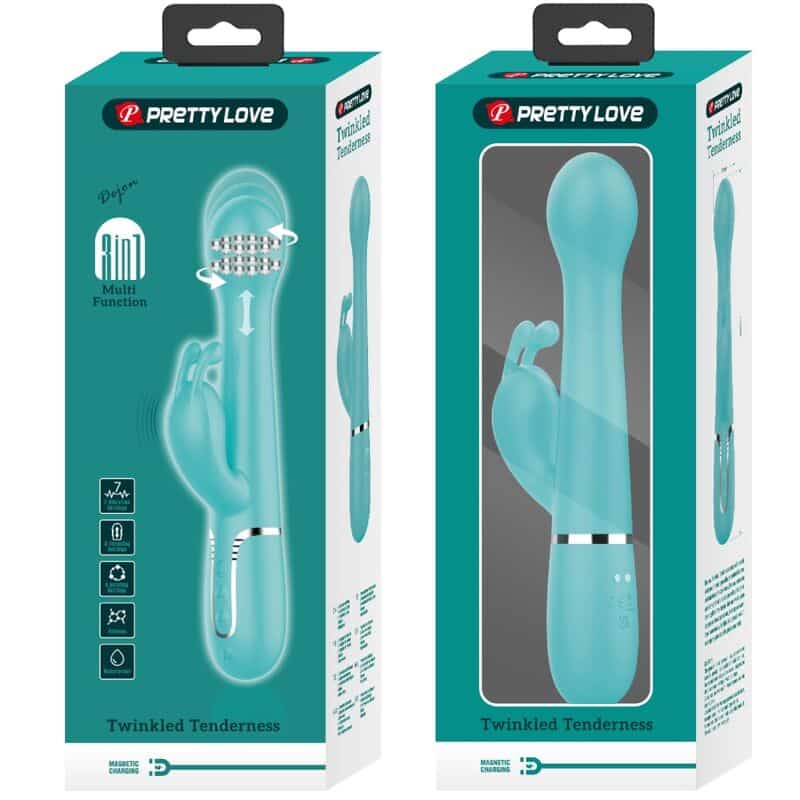 Pretty Love - Vibrador Coelho Dejon 3 Em 1 Multifuno Aqua Verde - Image 11