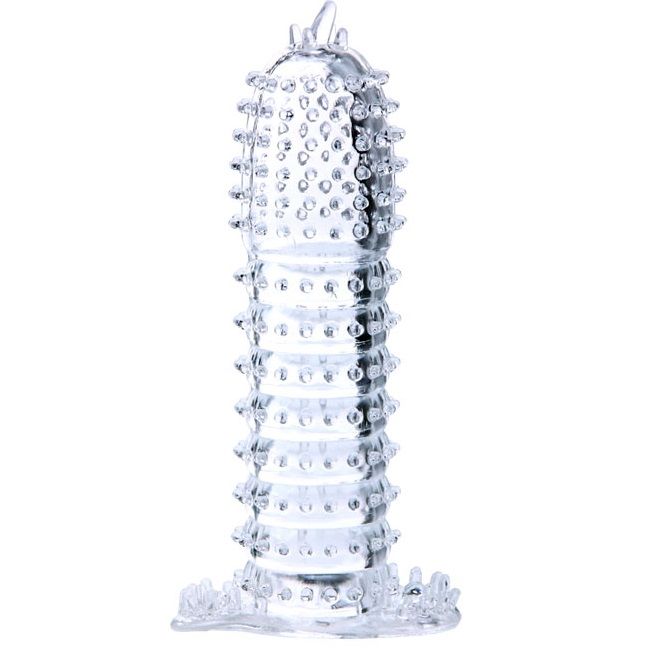 Baile - Bainha Para Pénis Com Pontos Estimulantes Transparente 14 Cm