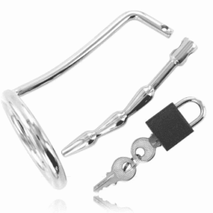 Metal Hard - Anel De Testículo Com Plug De Castidade Uretral