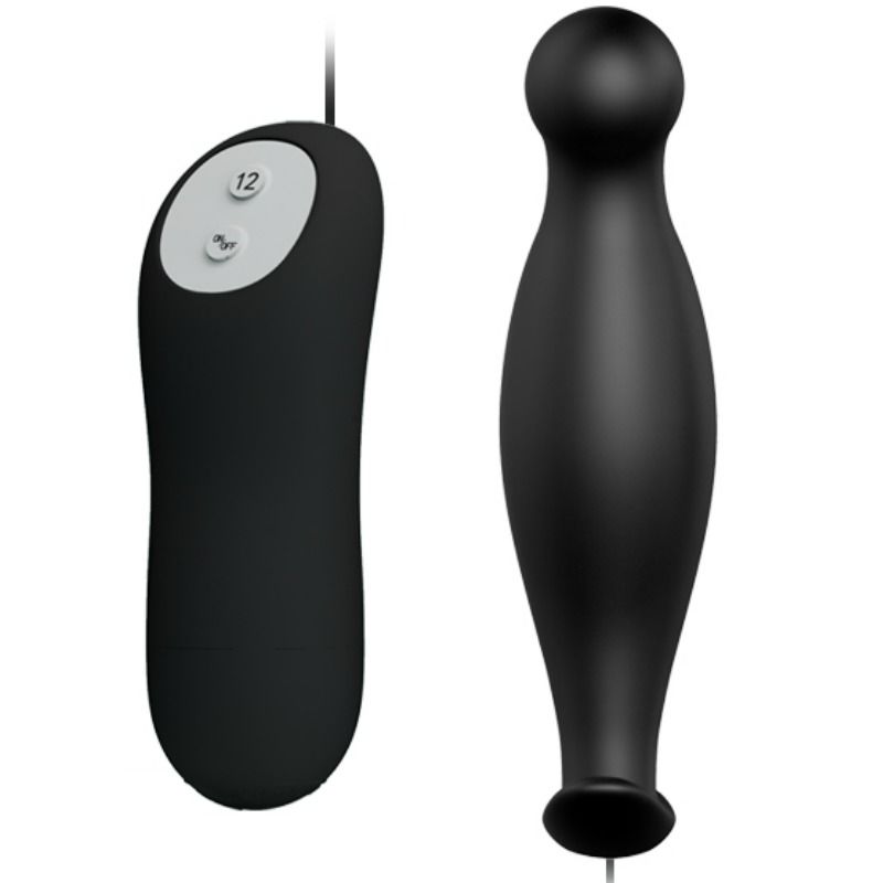 Pretty Love - Plug Anal De Silicone 12 Modos De Vibrao Preto - Image 2
