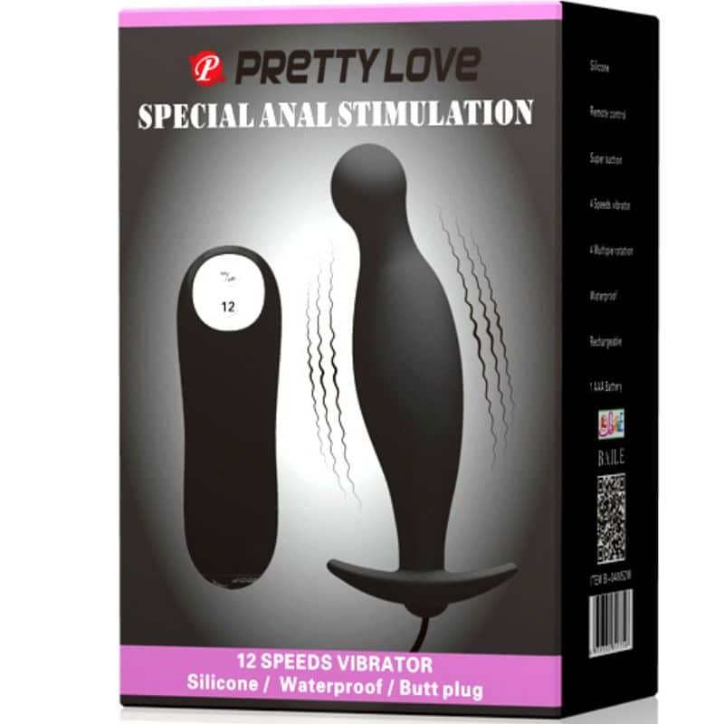 Pretty Love - Plug Anal De Silicone 12 Modos De Vibrao Preto - Image 7