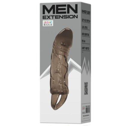 Baile - Capa Extensora De Pênis Com Ala Para Testículos Preta 13.5 Cm