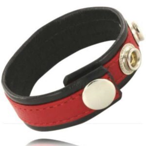 Leather Body - Galo E Correia De Esfera De Couro Com Arbustos - Preto E Vermelho