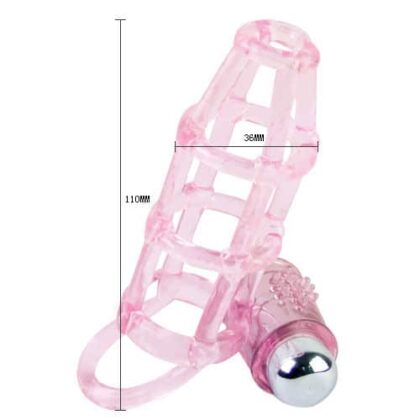 Baile - Capa E Anel De Silicone Doce 10 Ritmos Para O Pênis Rosa