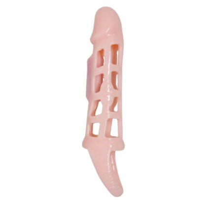 Baile - Capa Extensora De Pênis Com Vibrao E Ala Natural 13.5 Cm